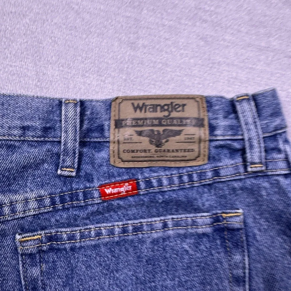 Wrangler Mens Blue Denim Regular Rodeo Stretch Straight Leg‎ Jeans Size 38x29